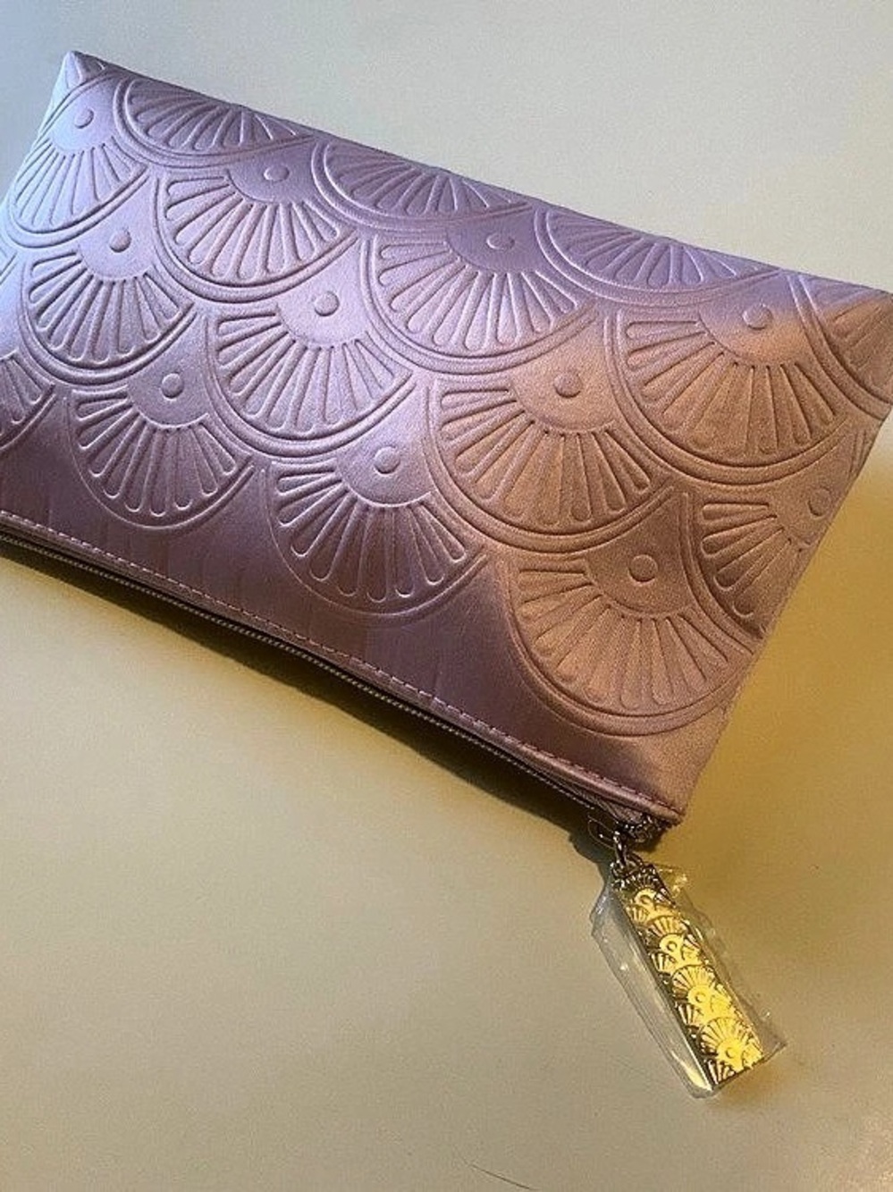 Estée Lauder Embossed Cosmetic Pouch in Purple